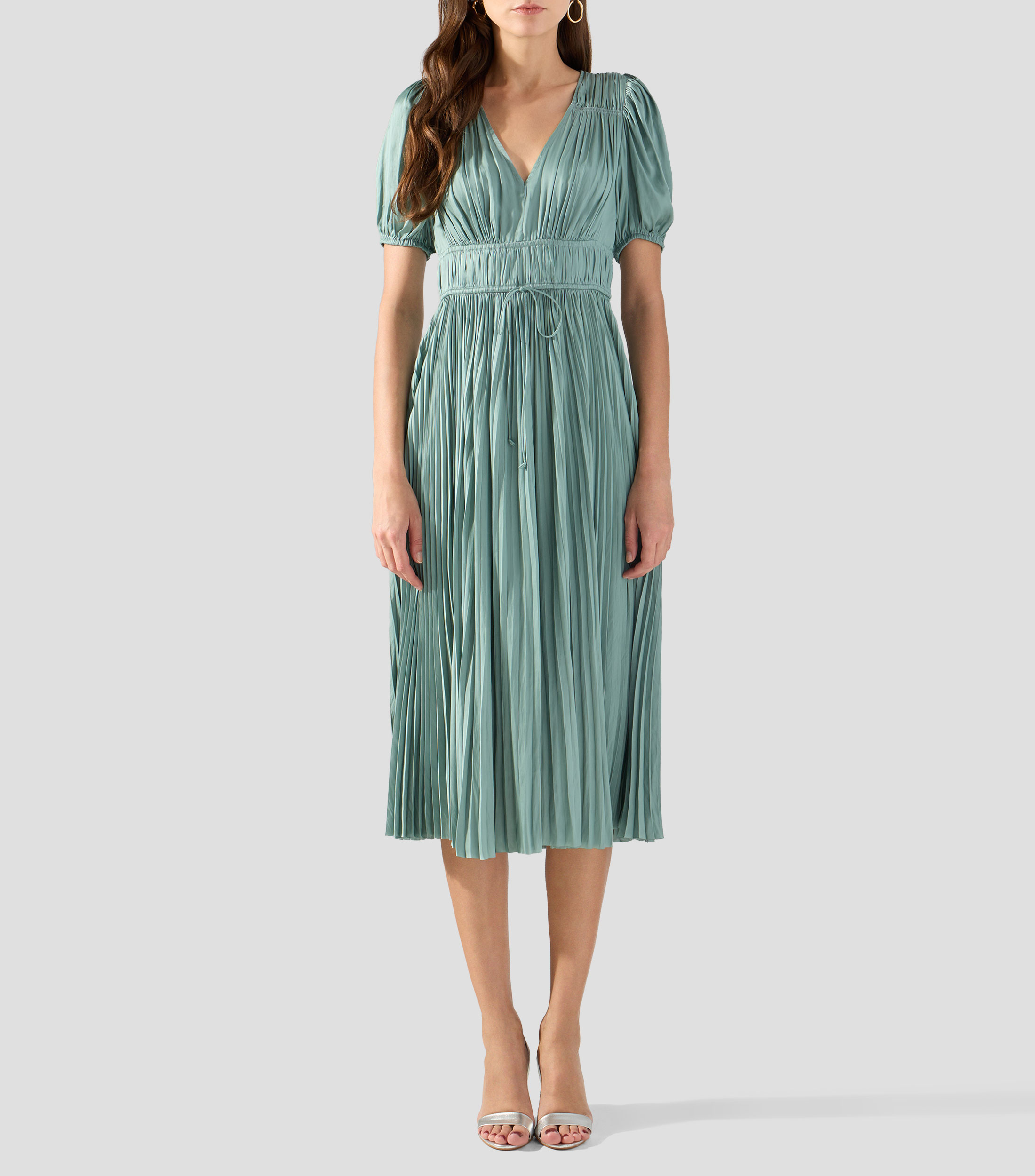 Vestido midi liso Mujer